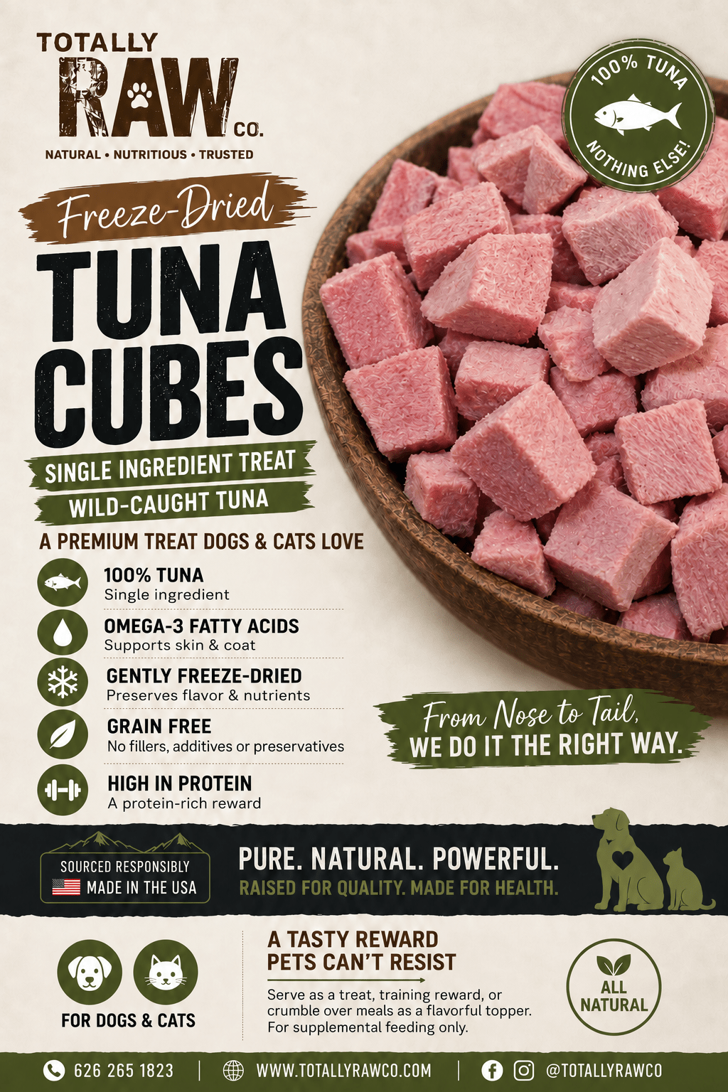 Private Label Wild Caught Tuna Bites - Totally Raw
